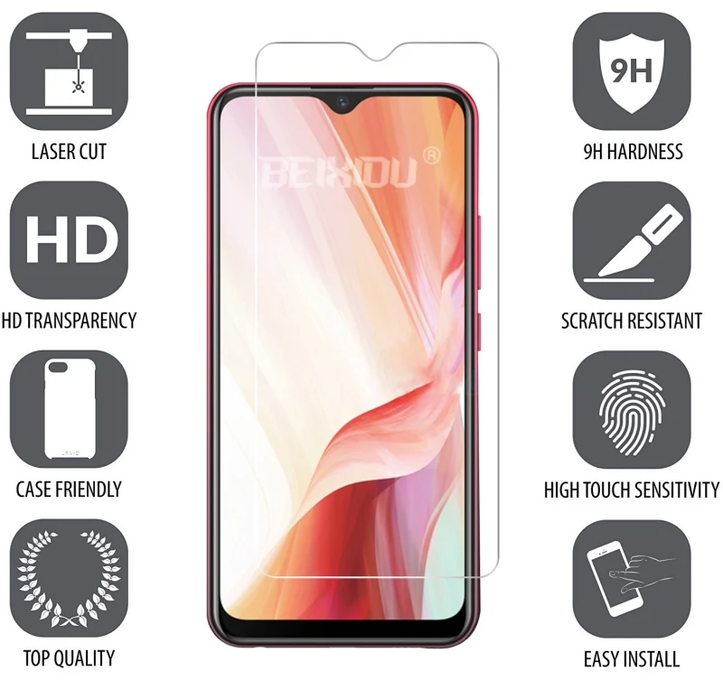2 шт Полное закаленное стекло для vivo Y11 2019 защита экрана 2.5D 9h защитная