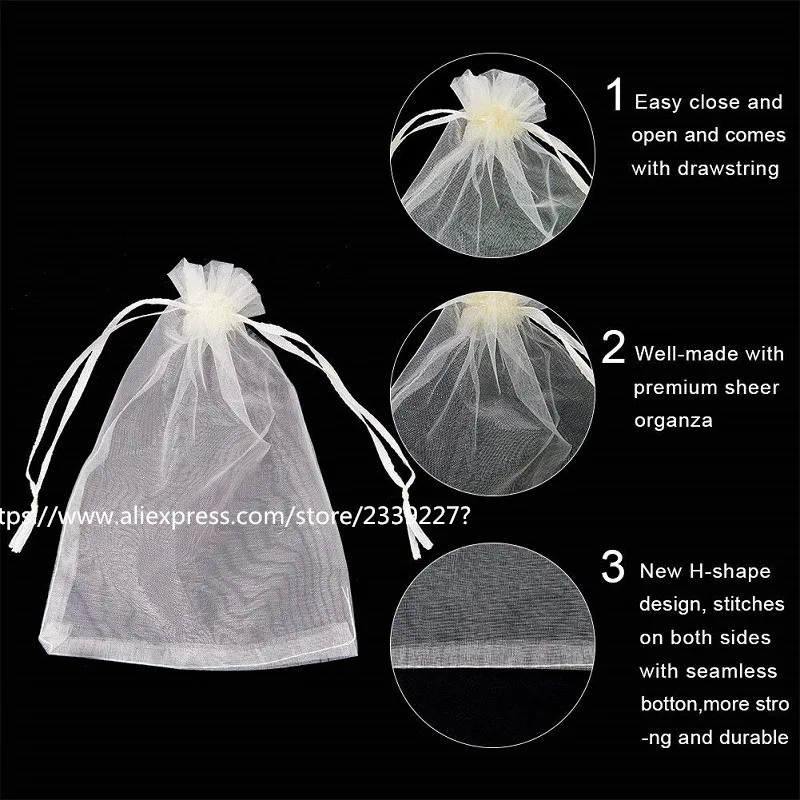 

25/50pcs Organza Bag wedding dragees bags Gift Bags wedding decoration gift box Packaging Bag Packaging pouch Favor Bag 5z