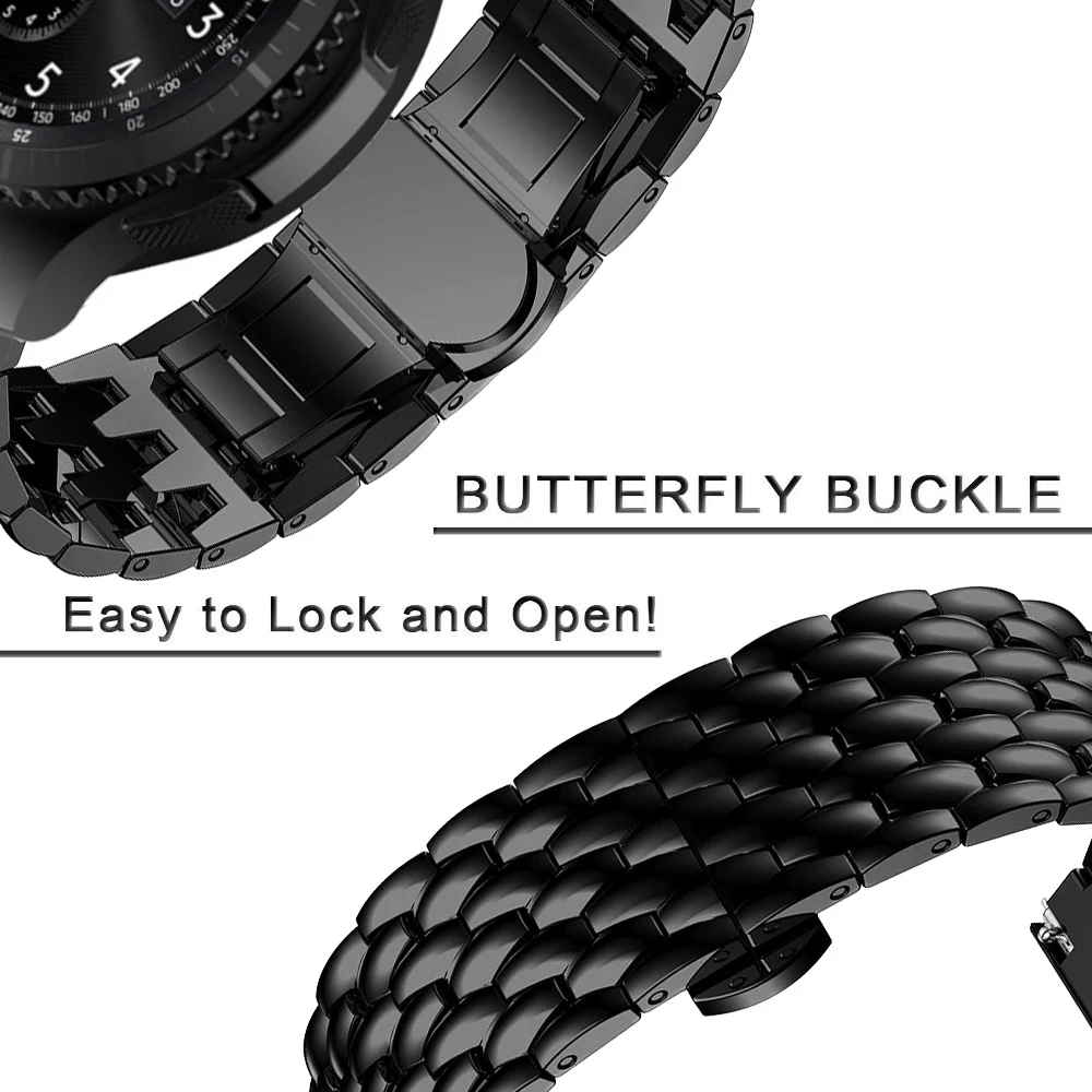 22mm Stainless Steel Metal Strap For Xiaomi Huami Amazfit Stratos 3 2 2s Bracelet Band for GTR 47MM Gtr2 Watch Straps | Электроника