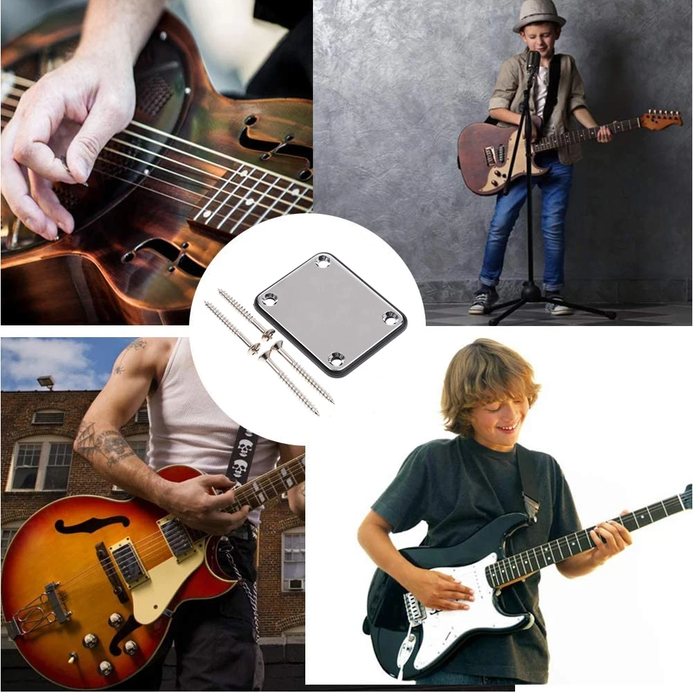 gitarre neck platte st e gitarre hals platte joint zurück montage platte mit schrauben teile für gitarre bass 3 farbe hals platte free globa