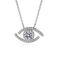 real 925 sterling silver 0 5ct d color moissanite demon eye necklace for women jewelry moissanite necklace pass diamond tester