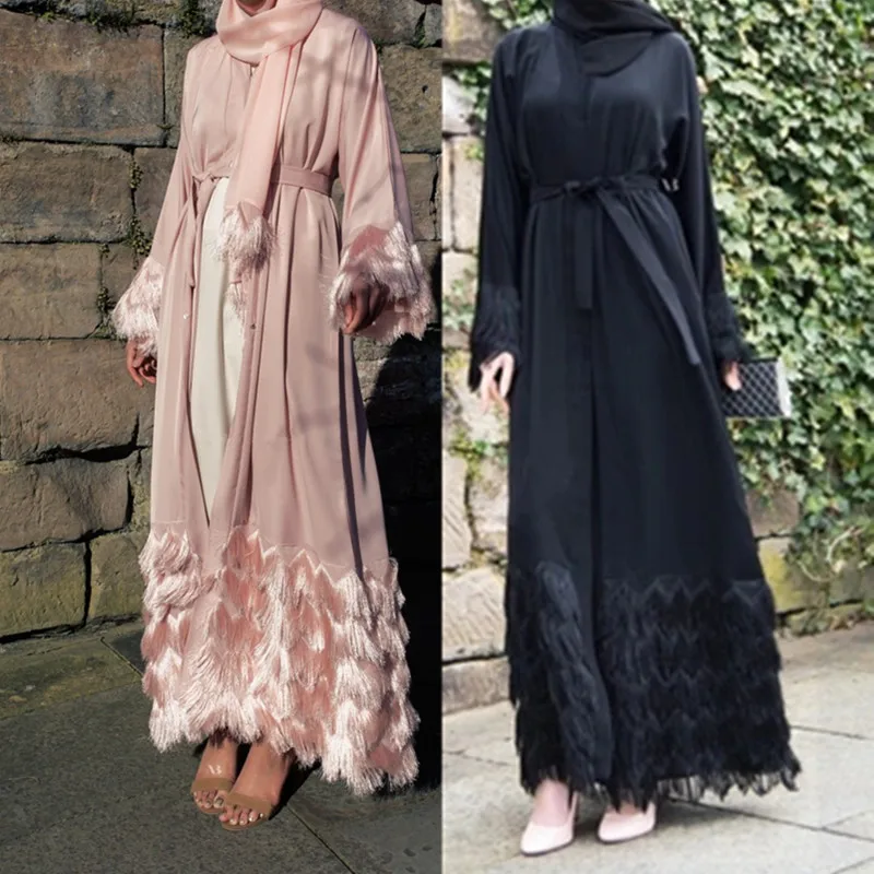 

Мусульманское женское платье, элегантная мусульманская толстая ткань, кружевная Абая, Турция, полная длина, хиджаб, Дубай, женское кружевно...
