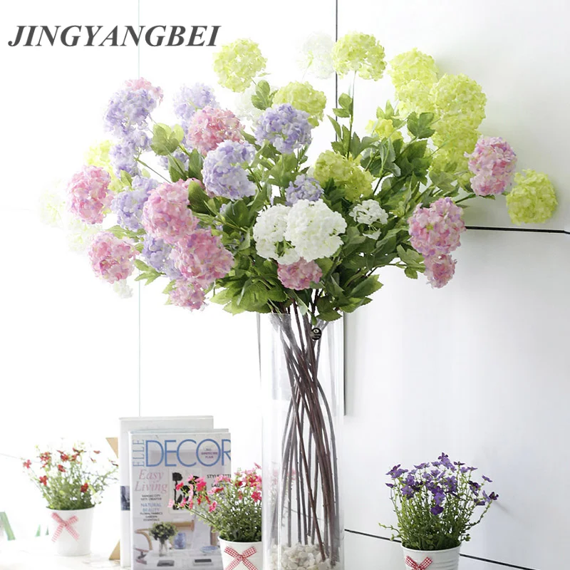 

4 Heads 85cm Snowball Hydrangea Artificial Flowers Silk Flowers for Home Wedding Christmas Living Room Decoration Flower Wall