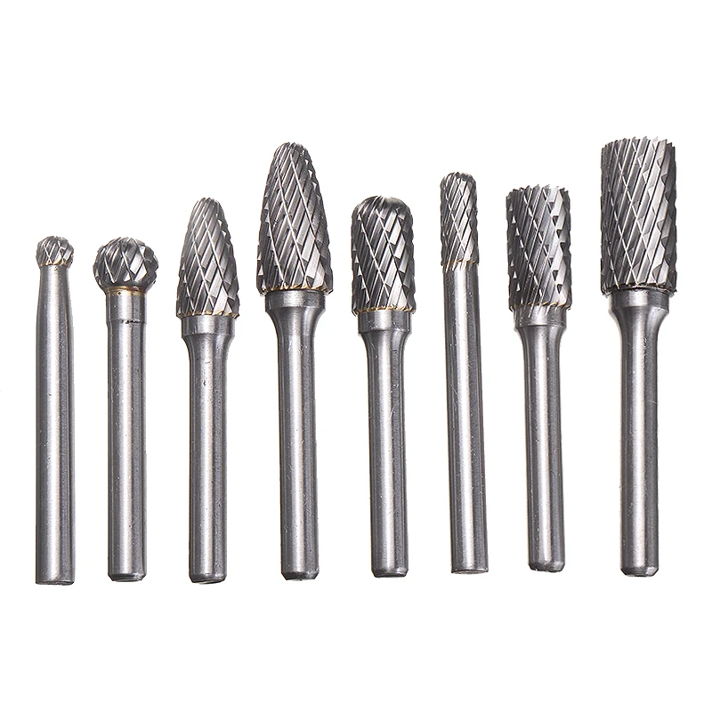 

1/4 "для конических фрез шлифовательная резка бит Вольфрам напильник с твердосплавным покрытием (Карбид сверла металла борфрезы набор головой деревообрабатывающий резцы для фрезы