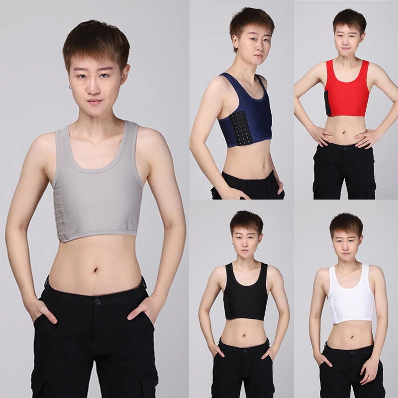 

Women Tomboy Chest Binder Flat Camisoles Tops Sleeveless Sport Breathable Push Up Shockproof Sports Support Fitness Underwear