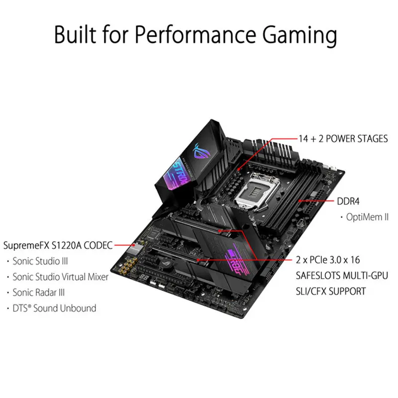 LGA 1200 Asus ROG STRIX Z490-E GAMING Motherboard Set + Intel Core i7 10700K Combo DDR4 128GB PCI-E 3.0 M.2 Intel Z490 Placa-Mãe
