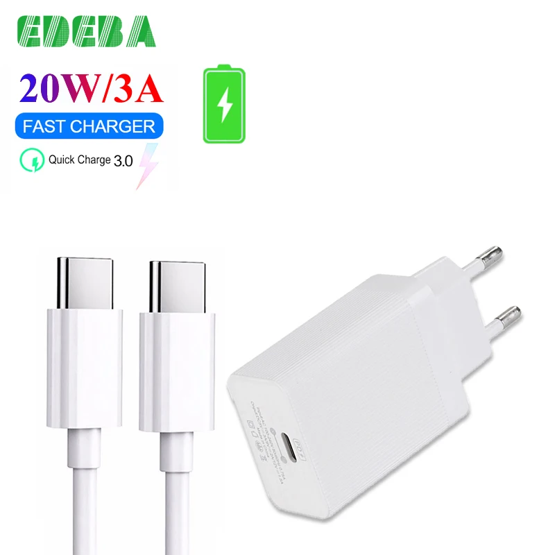 

Fast Charging Charger Type C Quick Charge for iPhone 13 12 pro max 11 Phone Charging Unit 20W USB Charger for Xiaomi Sumsung