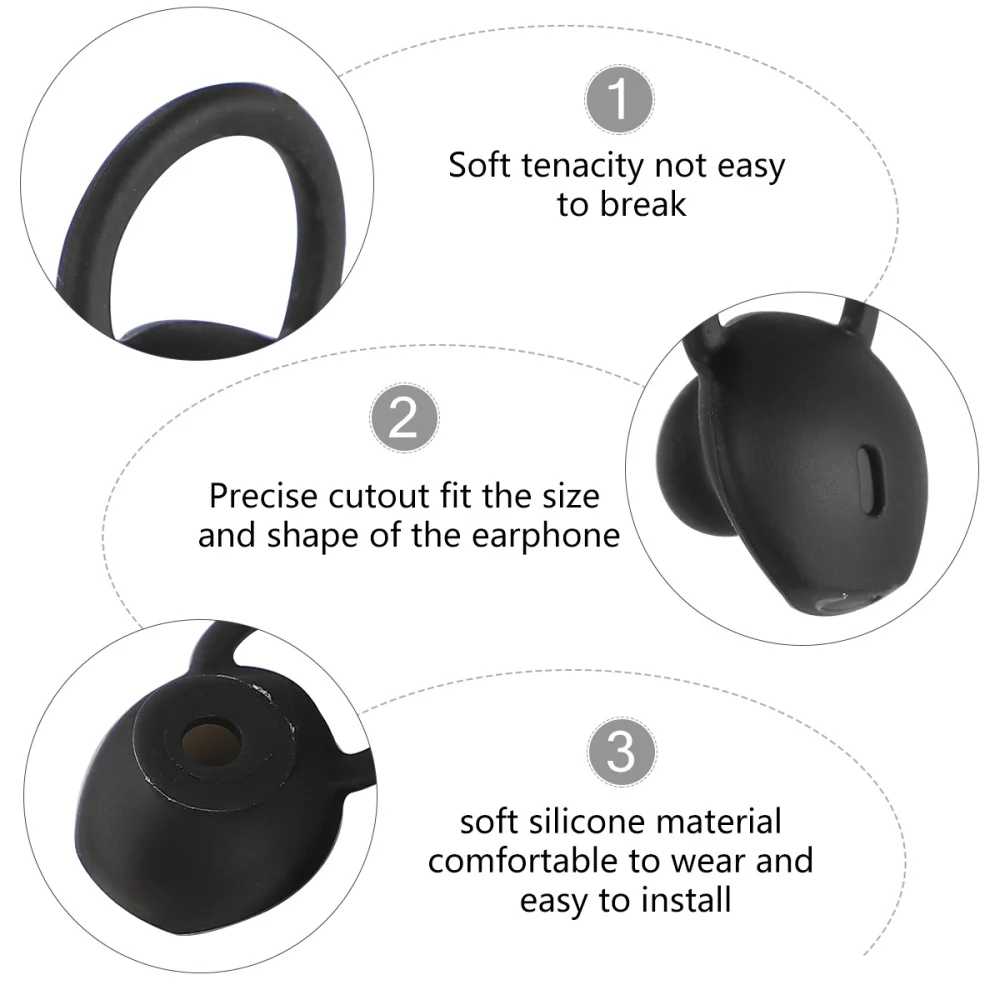 

1 Set 4pcs Ear Cap Ear Plug Cover Ear Bud Cap Anti Earbuds Headphone Accessories Compatible for Huawei B5 (Black)