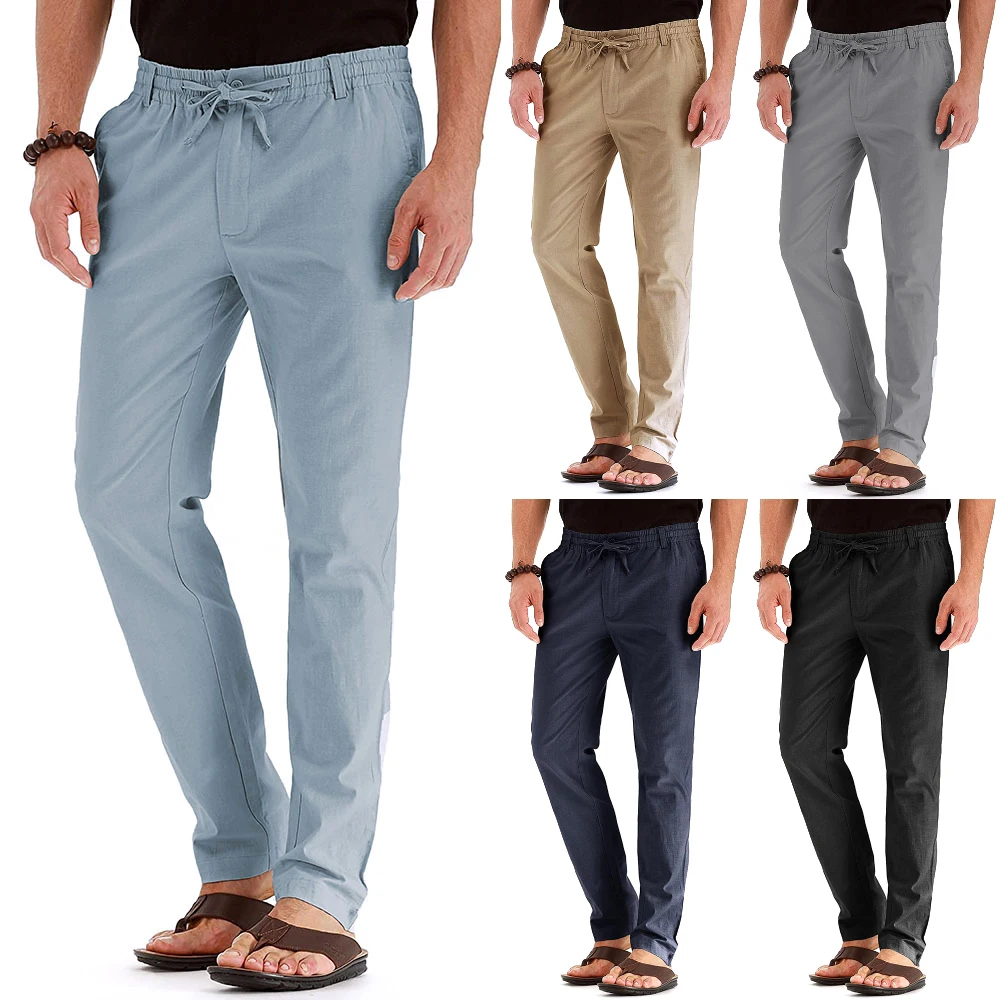 Брюки мужские повседневные деловые мешковатые штаны однотонная рабочая одежда