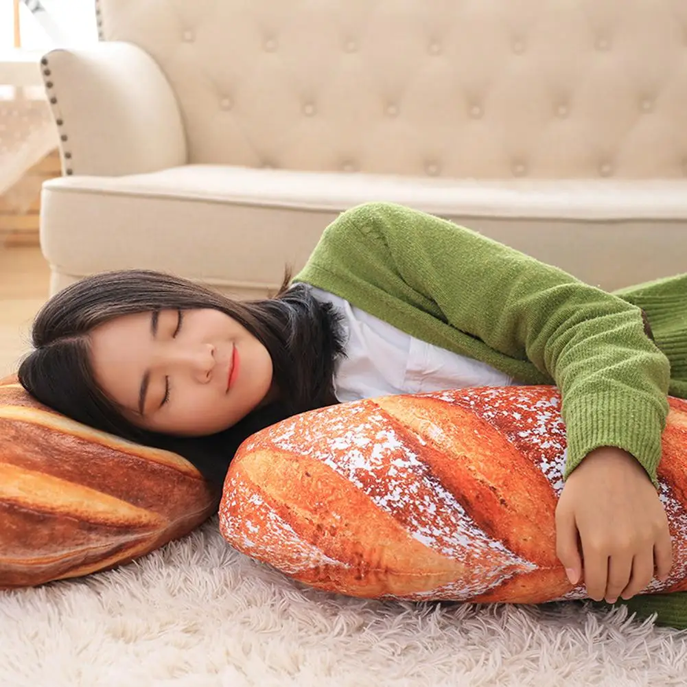 

Creative 3 Size Bread Shaped Cushion Funny Soft Massage Neck Head Pillow PP Cotton Filler Cervical Health Care Cushion