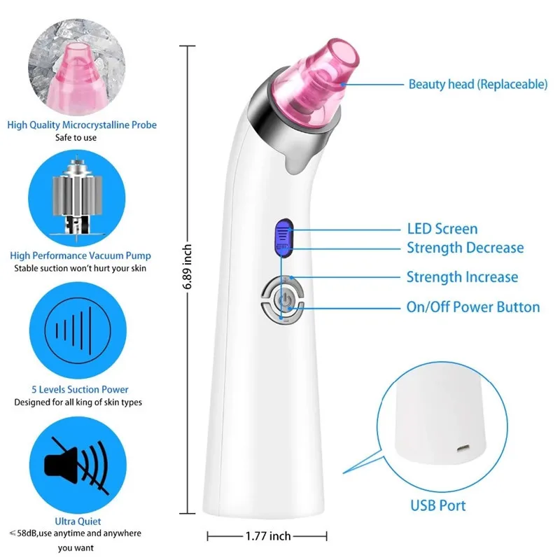 Вакуумный прибор для удаления черных точек на лице с ЖК-дисплеем | Красота и