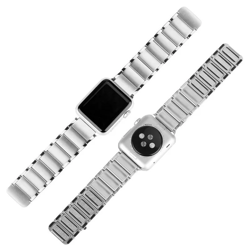 Ремешок кожаный для Apple Watch Series 5 4 3 2 1 44/40 мм браслет цепочка из нержавеющей стали с