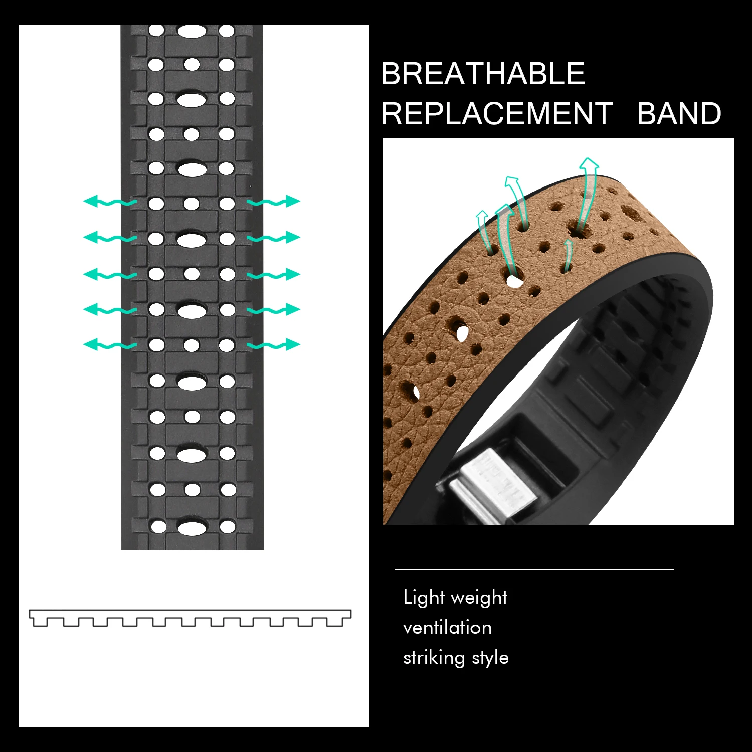 Ремешок для часов Joyozy сменный Браслет из натуральной кожи и ТПУ Для Fitbit Alta /alta