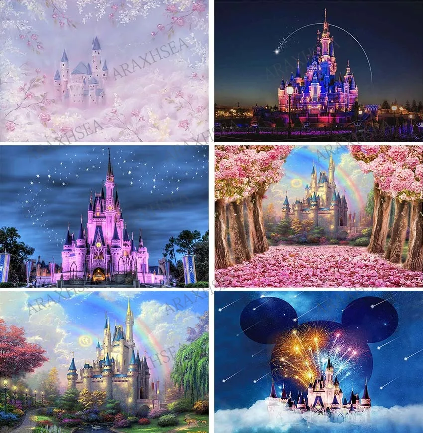 

Dreamy Castle Photography Backdrop for Kids Fairy Tale Princess and Prince Entertainment or Birthday Party Photo Backgrounds