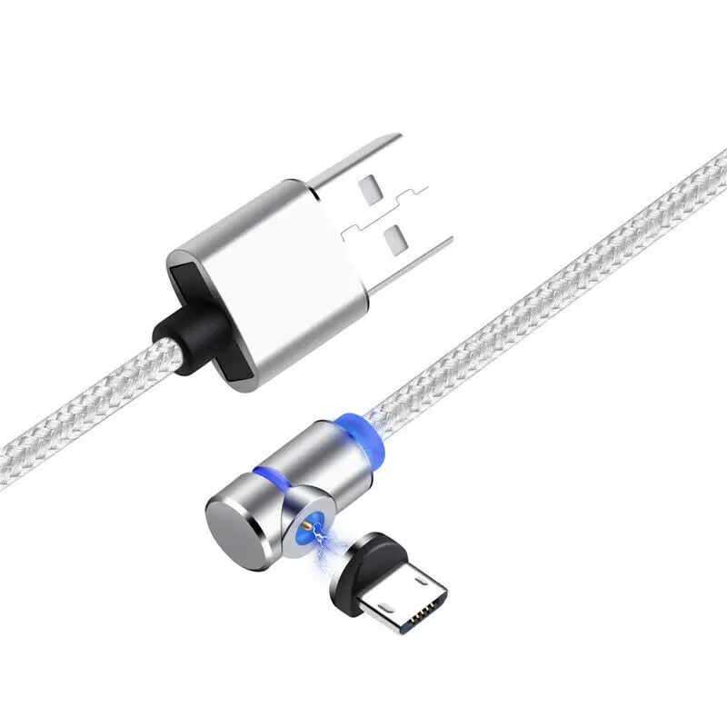 Магнитный кабель Micro Usb 1 м 2 штекер зарядного кабеля 90 градусов Тип C для быстрой зарядки IPhone Samsung huawei|Кабели