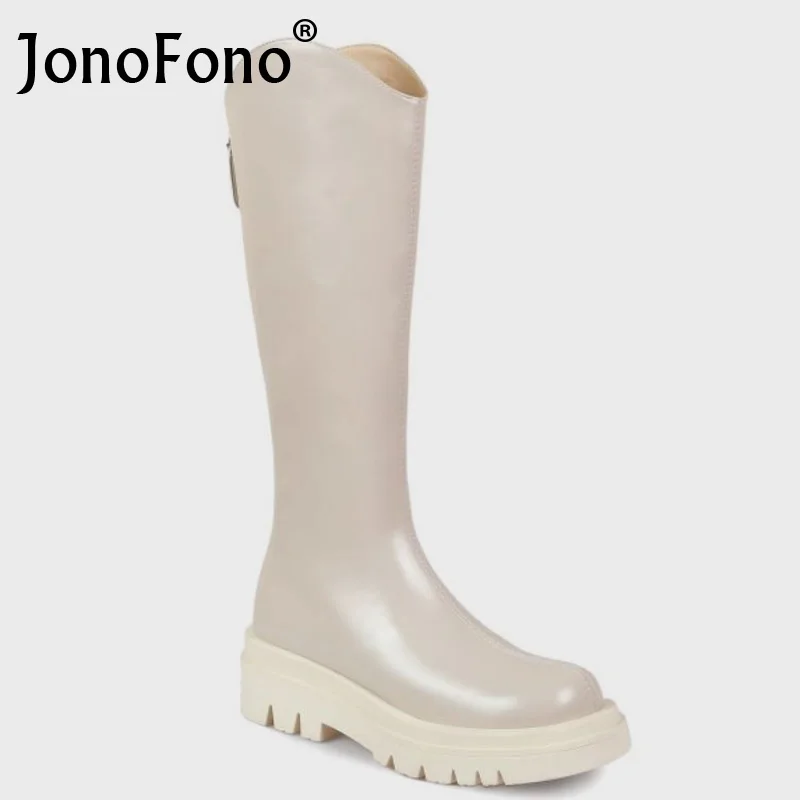 

Женские сапоги до колена на низком каблуке, Размеры 33-40