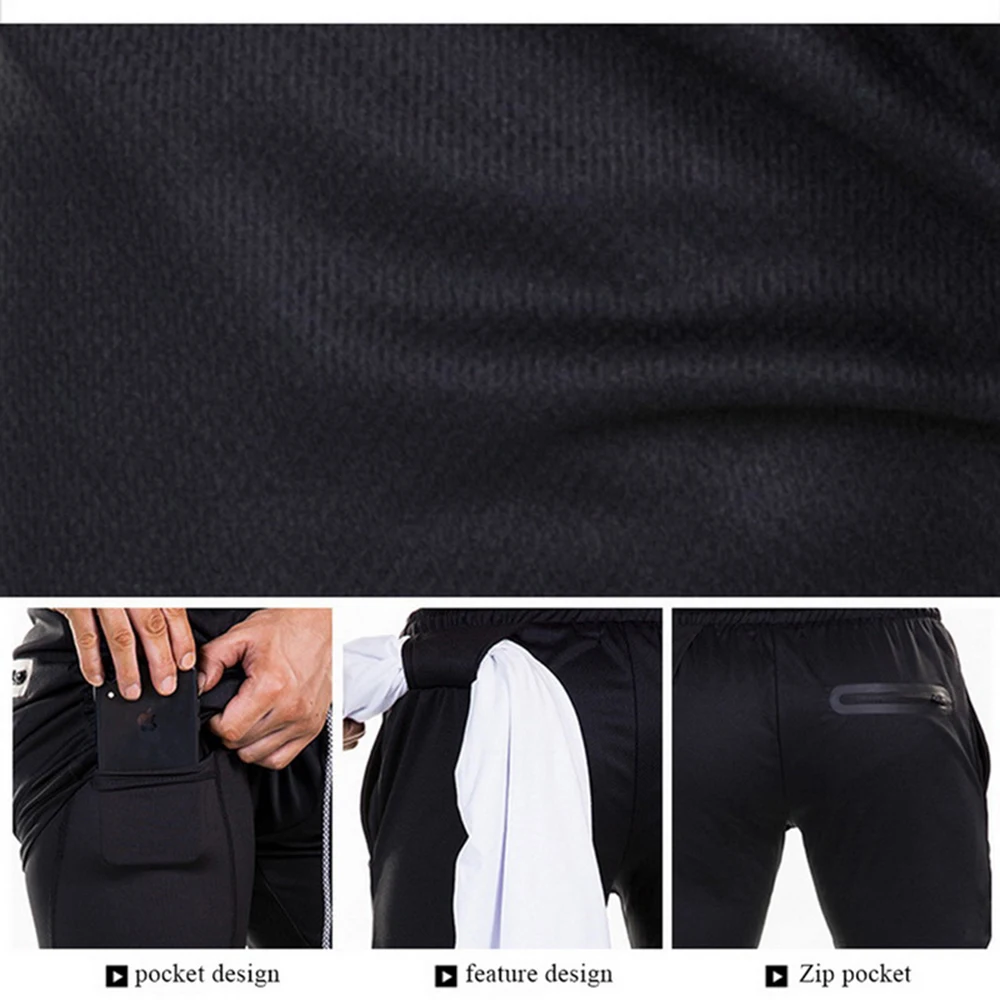 Новинка 2019 спортивные штаны мужские эластичные дышащие поддельные два предмета