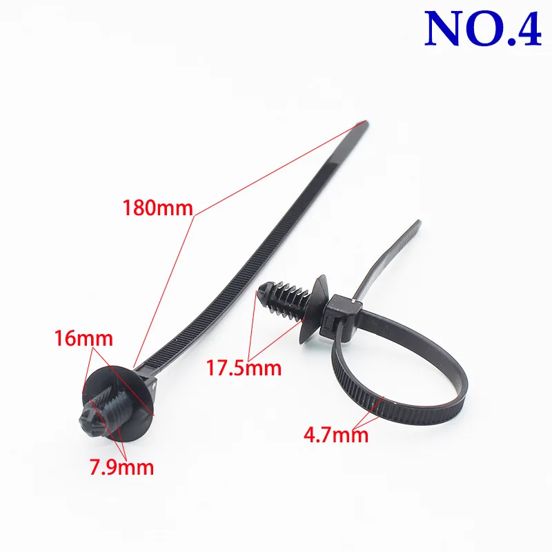 20 шт. 6 мм 7 8 отверстие нейлоновый пластиковый автомобильный кабельные стяжки