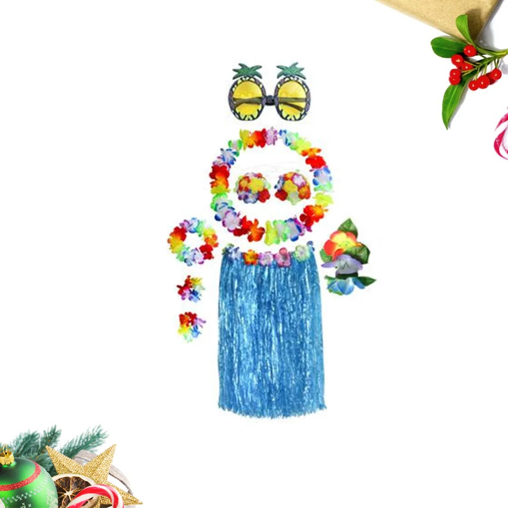 8 шт. пляжный костюм гавайской хулы платье танцевальная юбка хула из тропической