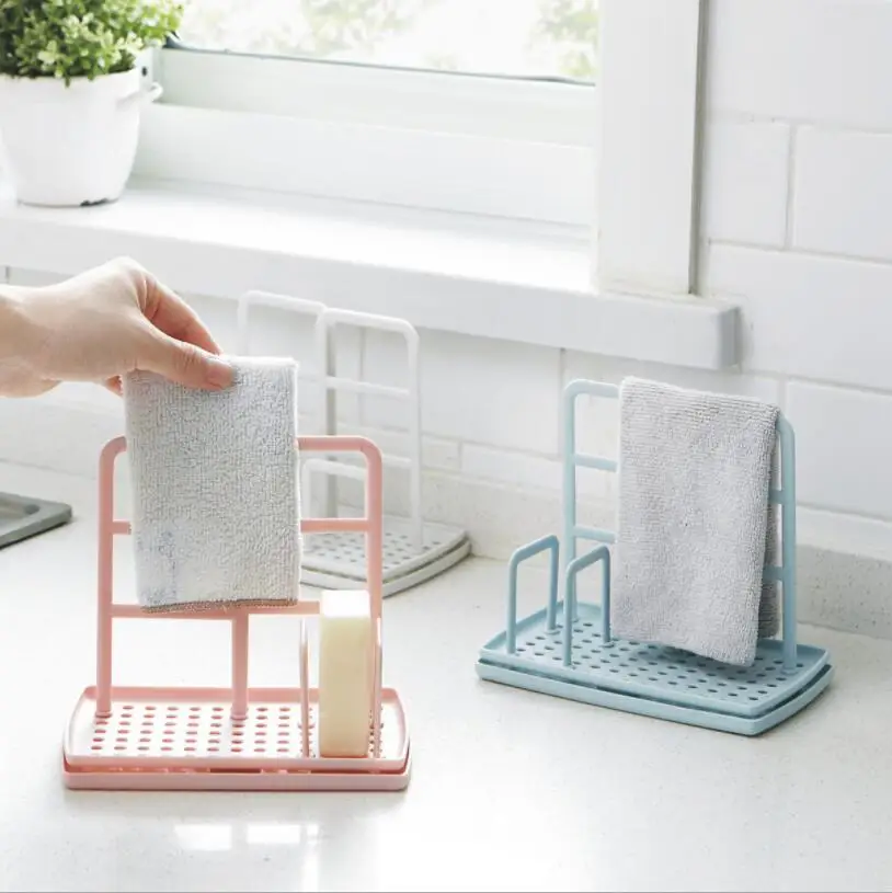 

FUNIQUE Kitchen Storage Rack Towel Sponge Drain Racks Rag Dishcloth Hanging Rack