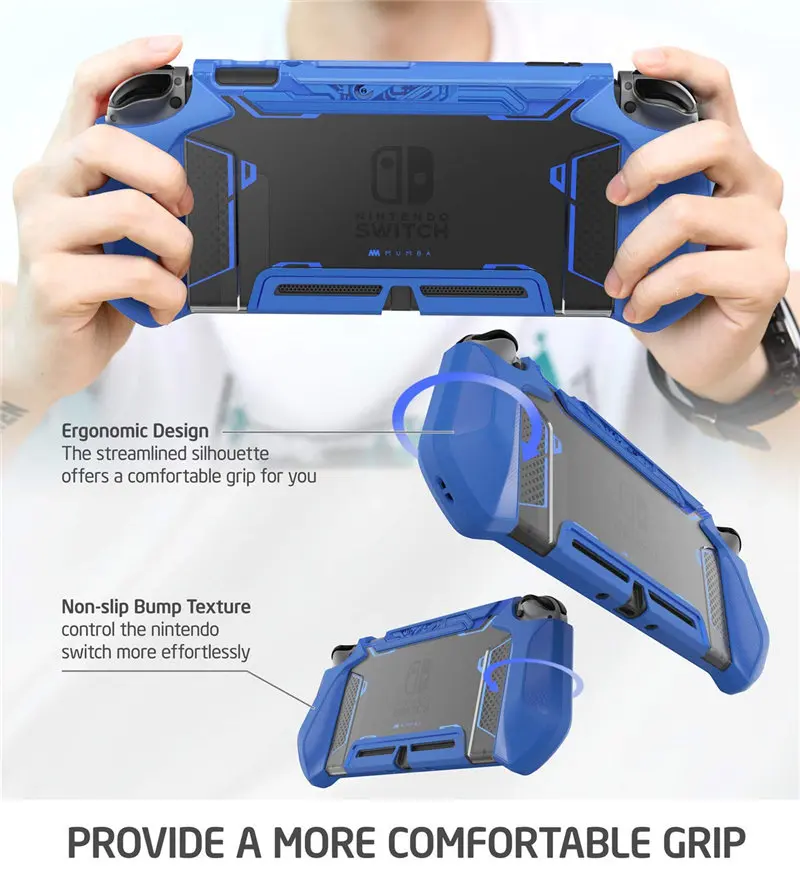 Прикрепляемый чехол для nintendo Switch Mumba Blade Series TPU Grip Cover совместим с консолью nintendo Switch и контроллером Joy-Con