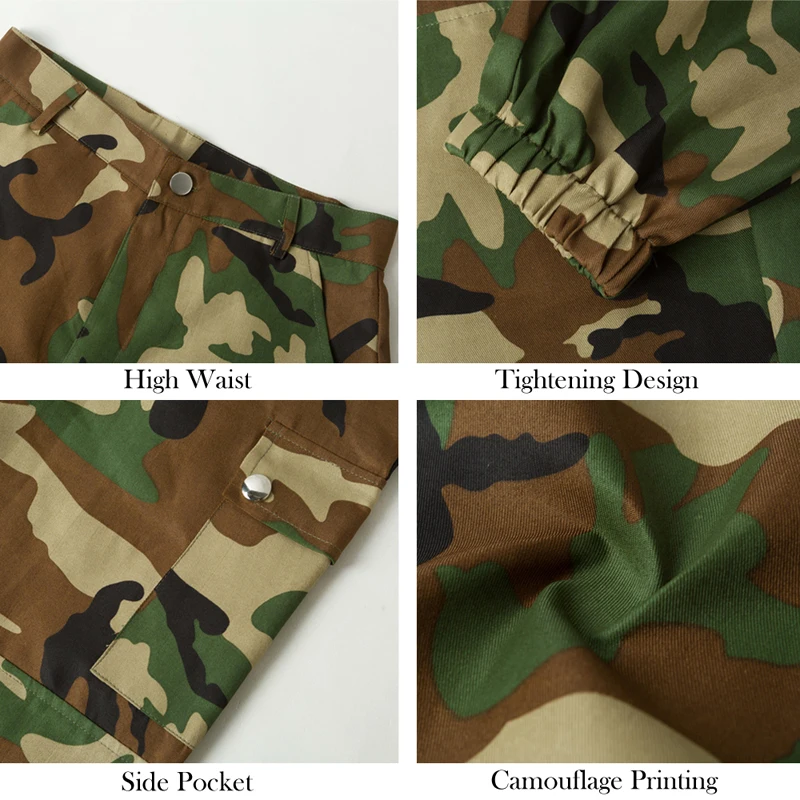 2020 спортивные брюки для бега женские с высокой талией Camoflage повседневные