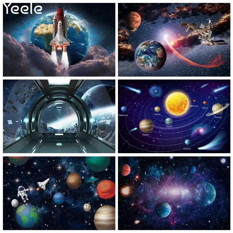 Yeele Вселенная космос планета космический корабль фон реквизит для маленьких