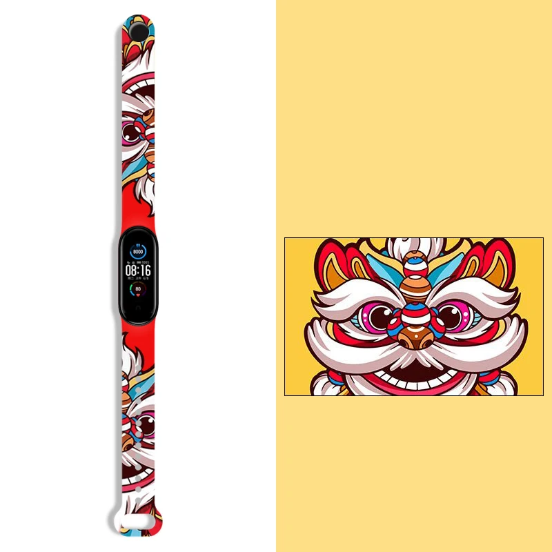 Fashion Soft cartoon strap of Xiaomi Mi Band 5 4 3 6 Strap For miband 5 band 3 Smart Watch mi band 4 Silicone Bracelet Wristband