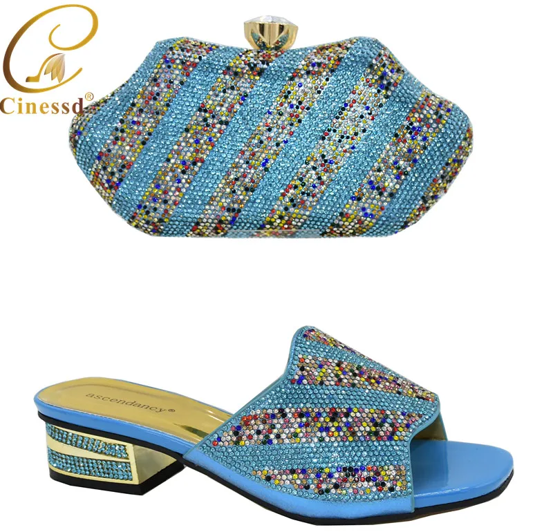 Новинка Итальянские вечерние туфли и сумочка в комплекте Роскошные женские