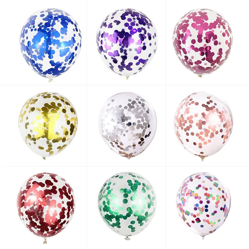

12 inch 10pcs sequined confetti balloons birthday wedding room party decoration transparent sequined balloons wholesale