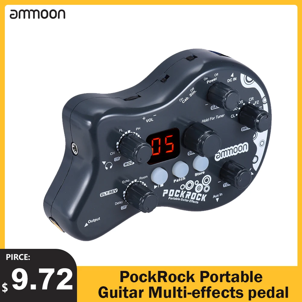 Портативная гитара ammoon PockRock процессор с несколькими эффектами педаль 15 40