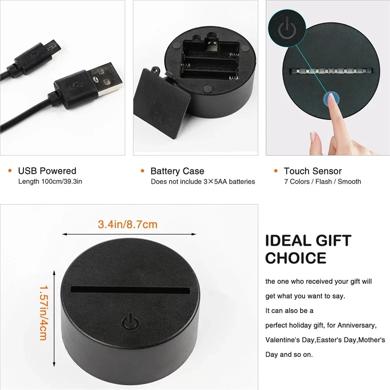 

Owl diamond painting light card DIY handmade point drill night light stand lamp color changing light home decoration