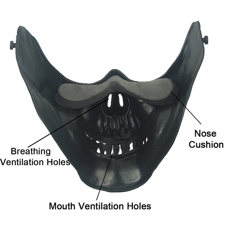 Тактическая Маска на рот для страйкбола косплея Хэллоуин черепа военных игр