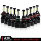 Elglux 4 стороны H7 светодиодный H4 светодиодный H11 HB3 9005 HB4 9006 Автомобильный светодиодный фары для авто 80 Вт 12000LM автомобильных фар Противотуманные фары 12V 24V