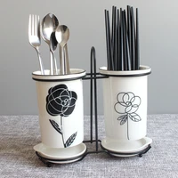 ceramic chopsticks tube tableware storage set spoon chopsticks storage rack bucket knife fork storage box kitchen utensils
