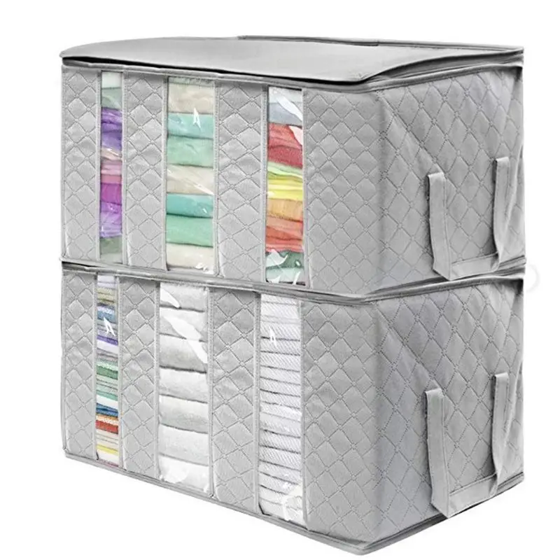 

3PCS Clothes Storage Bags Thick Foldable Organizer Storage Bins for Clothes