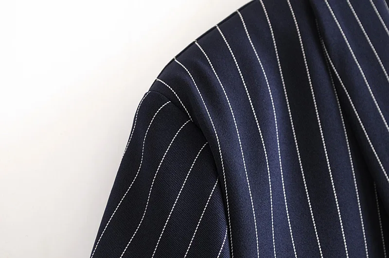 

Zoulv Spring Autumn Women's Suit Jacket Elegant Suit Collar No Button Coat Striped Pleated Sleeve Suit Office Lady Jackets