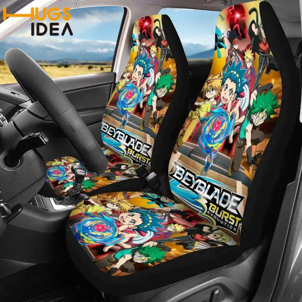 

HUGSIDEA Anime Beyblade Burst Printed Universal Car Seat Covers 2pcs/set Anti-dirty Automobile Seat Protector