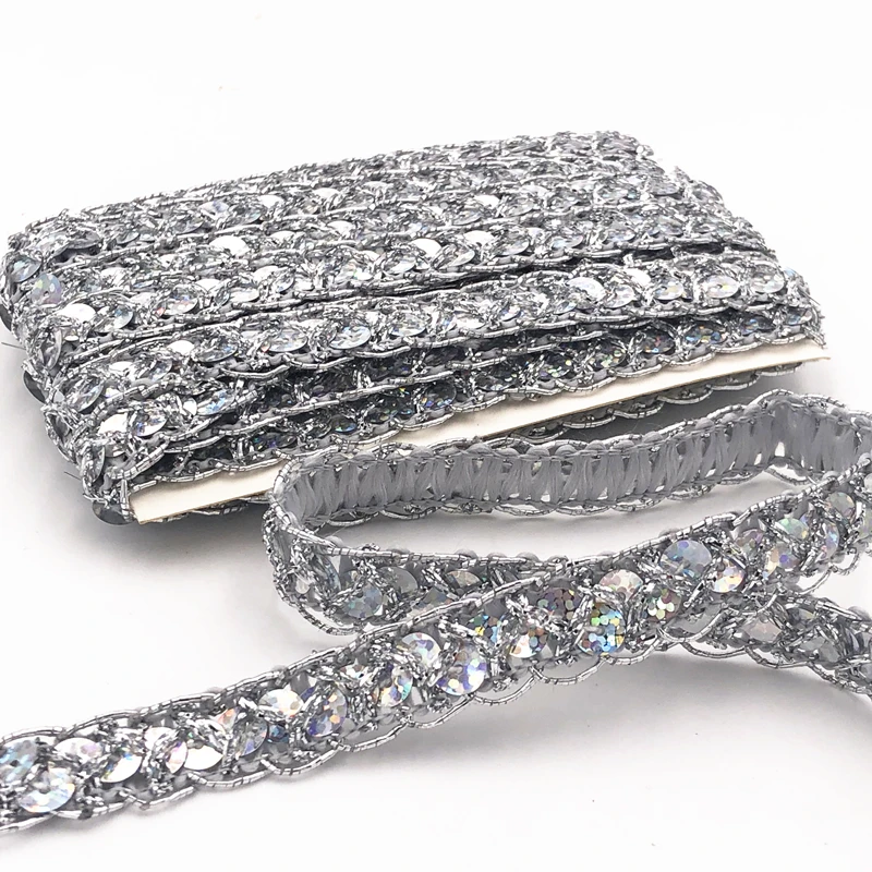 10 ярдов 1 см золотистые/Серебристые блестки кружевные украшения для дома