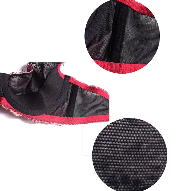 Стальной бюстгальтер с принтом кружевной собранное нижнее белье ультратонкий