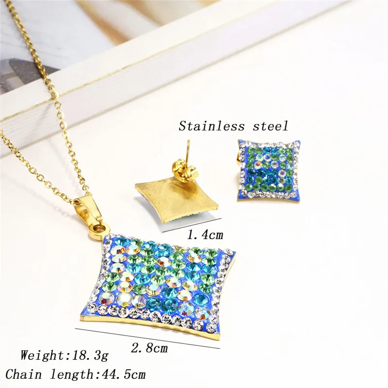 OUFEI очаровательное геометрическое ожерелье и серьги набор ювелирных изделий из