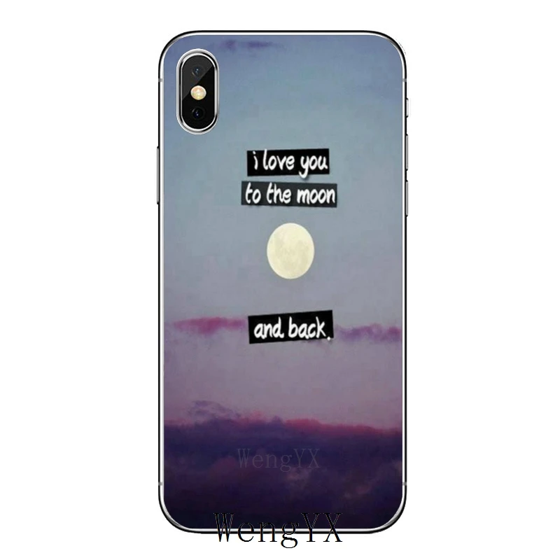 С надписью «I Love You To The Moon And Back(для iPhone 11 pro XR X XS Max 8 7 6s plus SE 5S 5c iPod Touch 5 6 Чехол