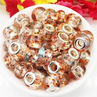 10pcs colorful round rondelle big hole silver plated european beads fit pandora bracelet necklace hair bead women diy jewelry