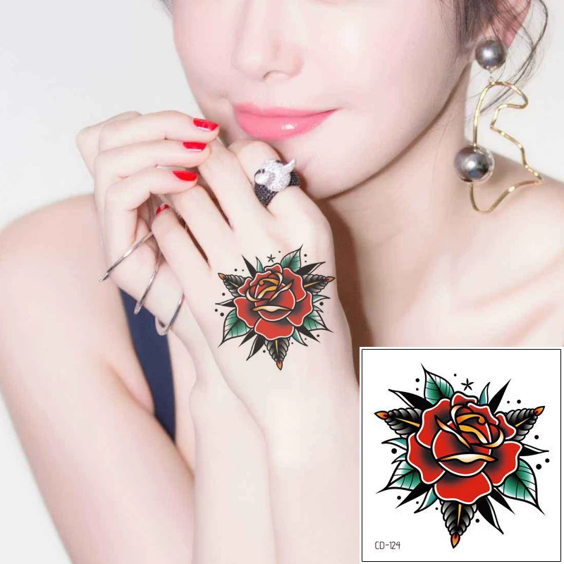 Наклейка на все руки Искусственный цветной рисунок роза цветок дизайн для модных