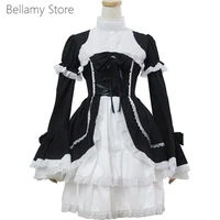 made for you lolita lovely bow black and white cosplay maid dress