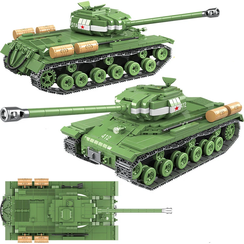 Горячая 1068 шт. WW2 Военная Советская Россия IS-2M тяжелый танк строительные блоки