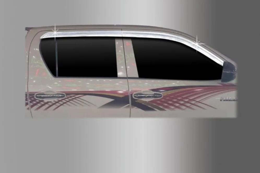 

Хромированный козырек от дождя для двери и боковых окон, дефлектор от солнца и ветра, Серебряный козырек для поездок для Toyota Hilux Revo 2016