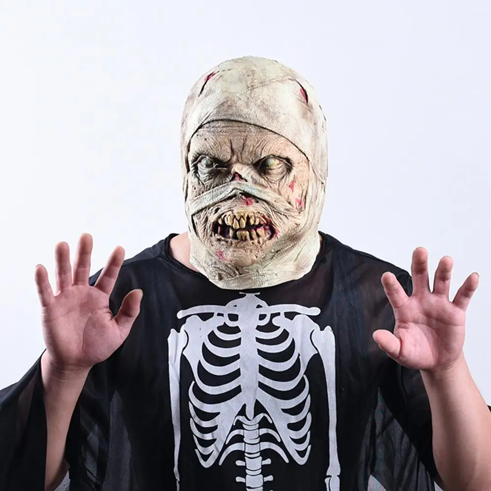 

Halloween Decor Mask Horror Party Ghost Decoration Mask Headgear Zombie Mummy Mummy Super Ghost Latex Headgear Tricky Props