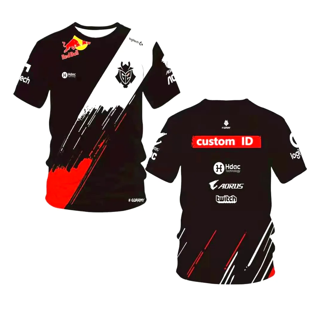 

2021 summer Men's Short-Sleeved T-Shirt Competition Team Uniforms Fan Party Clothing LOL Breathable Quick-Drying Pullover