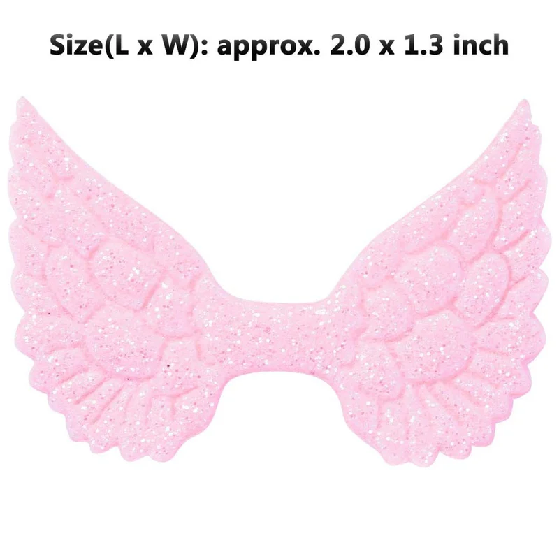 

10Pcs Mixed Glitter Sequin Fabric Angel Wing Padded Patches Appliques for DIY Kids Headwear Hair Clips Accessories